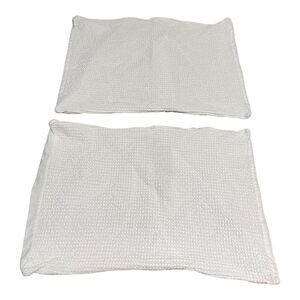 Set Of 2 Oeko-Tex White Waffle Pillow Sham Standard 100 Pillowcases 25x17.25